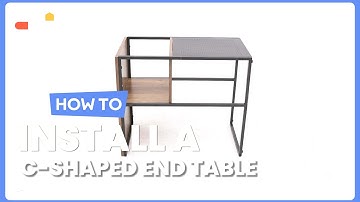 How to Install the 2-Tier C-Shaped Reversible End Table with Wooden Shelf | JV10387 #costway #howto