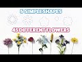 5 simple shapes to make 45 different felt flowers tutorial