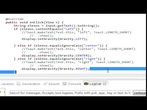 Android Tutorial 31 Settext Setgravity in java @efodioedu