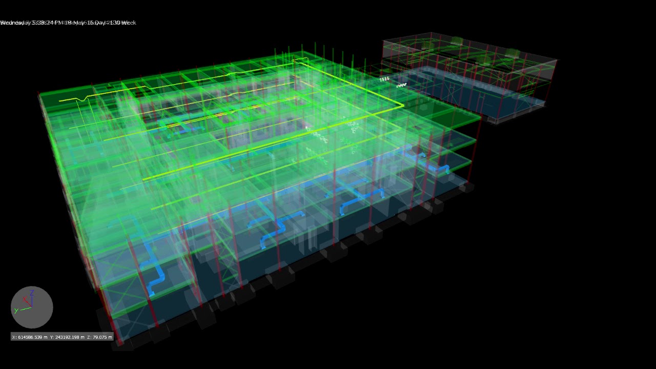 BIM: Timeline Simulation for a School Building - YouTube