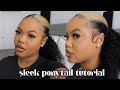 HOW TO: Sleek Ponytail with Weave | No Glue or Thread! Naturally Sunny