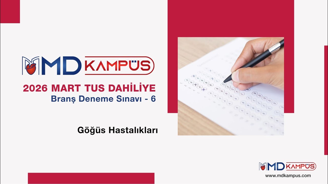 MD Kampüs 2026 MART TUS Dahiliye Branş Denemesi - 6 | Göğüs Hastalıkları