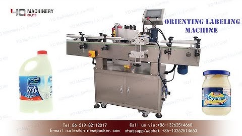 Orienting labeler for round container|YQ MACHINERY pet bottle labeling machine price