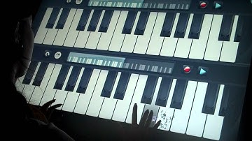piano testing on an interactive desk with snowflake app