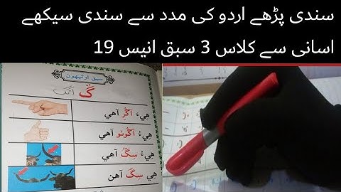 sindhi book class 3 chapter 19|basic sindhi language learning|asan sindhi |basic sindhi alphabet