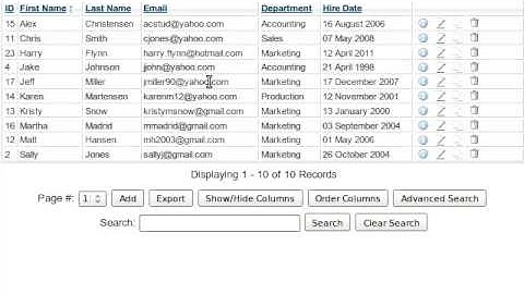 MySQL Ajax Table Editor Demo Video