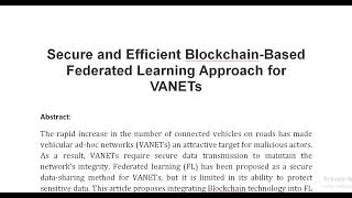 Secure and Efficient Blockchain Based Federated Learning Approach for VANETs