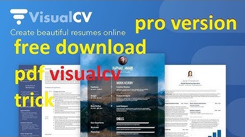 how to download free visualcv resume from visualcv.com