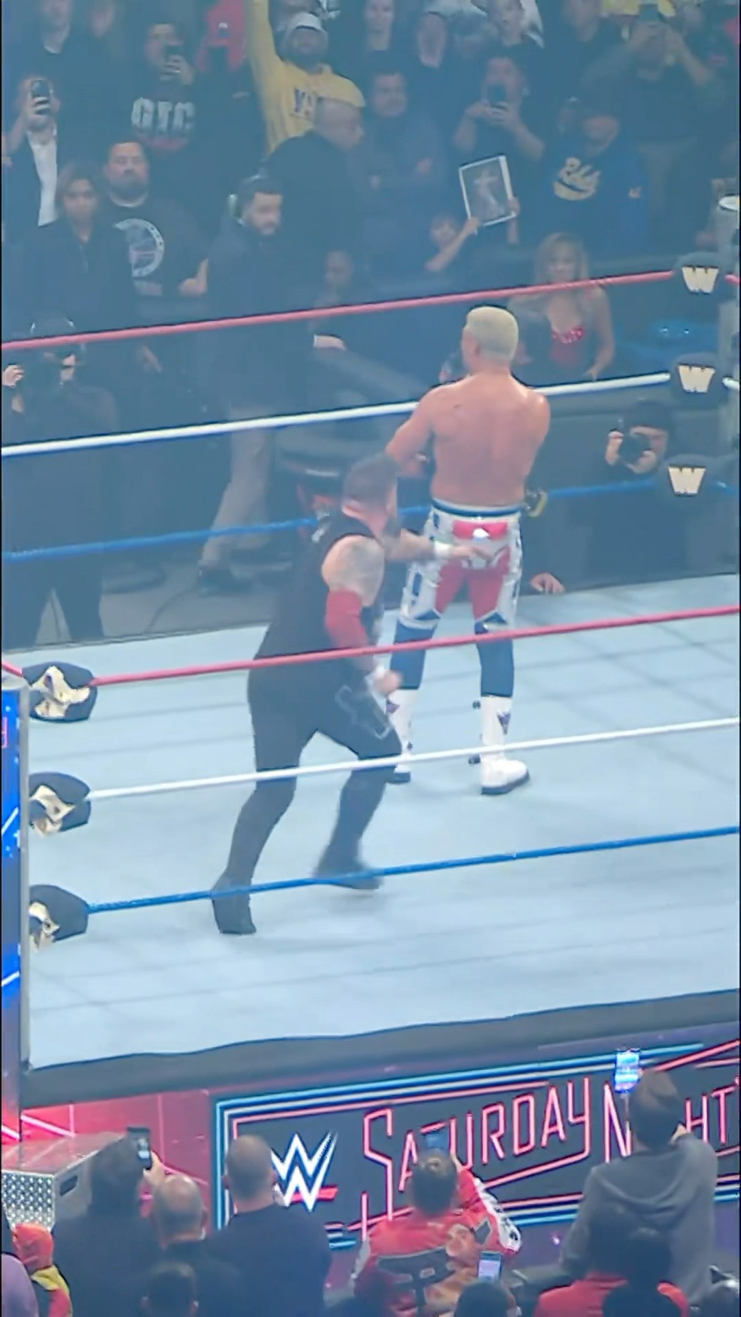 This maniac couldn't leave #SNME without delivering a Piledriver to Cody for no good reason... ?‍?