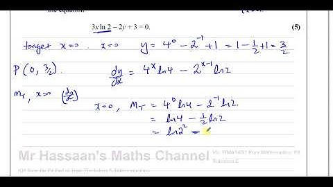 [5] A2 (IAL) Pure Mathematics (P4) Solomon E Q7 Implicit Differentiation Exponentials