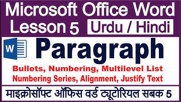 how to use bullets and numbering in Microsoft word | hindi / urdu Lesson 5