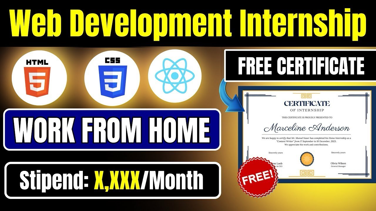 🛑Web Development Internship | Work Form Home | Certificate + Pre ...