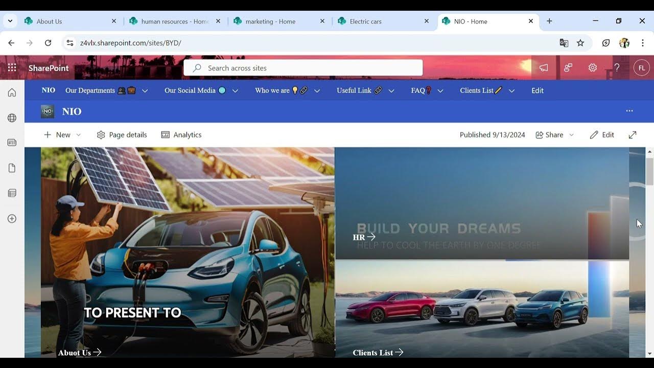 Sharepoint for electric cars and solar energy a future perspective
