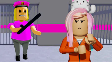 Escaping Barry's Police Girl 👮 Family Prison (Roblox Story)