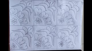 Nakshi Kantha Design drawing tutorial , নকশীকাঁথা নকশা আঁকা সহজ ডিজাইন