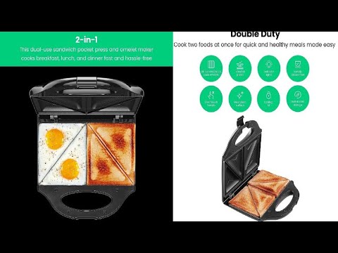 Chefman Portable Sandwich Maker, Compact, Nonstick, Electric Omelet Maker,  Panini Press, Pocket Sandwich Press, and Quesadilla Maker, with Indicator