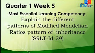 Non-Mendelian Pattern of Inheritance Part 2 || Science 9 || Quarter 1 Week 5