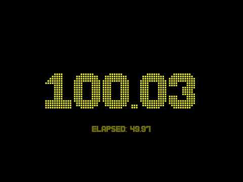 150 seconds countdown timer with 2 fractional digits accuracy