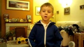 Milo practicing his Nativity song