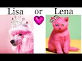 LISA OR LENA GAME 💖 What do You Like? | Cute animals | Lisa and Lena #16