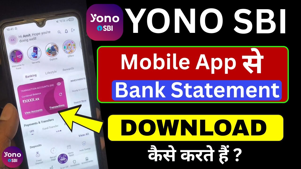 How to Download Bank Statement from Yono App | Yono App Se Statement Kaise Nikale | Yono Sbi New App