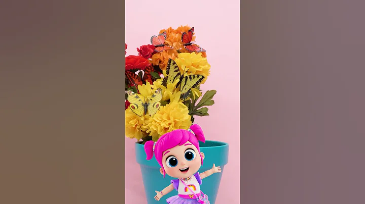 BUTTERFLOWERS (Jill Edition)! 🦋🌻Arts & Crafts with Little Angel #shorts