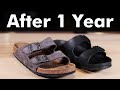 1 YEAR LATER | Birkenstock Arizona EVA & Leather Soft Bed Comparison/Review