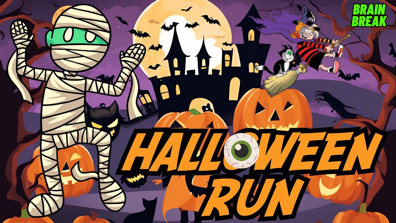 HALLOWEEN RUN | HALLOWEEN BRAIN BREAK FOR KIDS | FREEZE DANCE EXERCISE ...