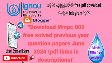 mmpc 005 June 2024 free solved previous year question paper pdf links in description