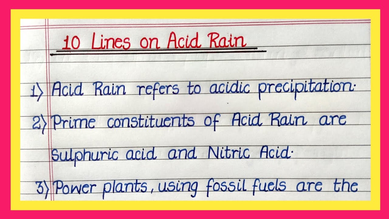 10 Lines on Acid Rain in English/Short Essay on Acid Rain/Essay on Acid
