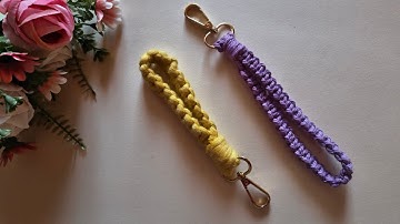 Diy Macrame Wristlet Keychain Tutorial | Easy Stylish Phone strap for beginners#diy #macramekeychain