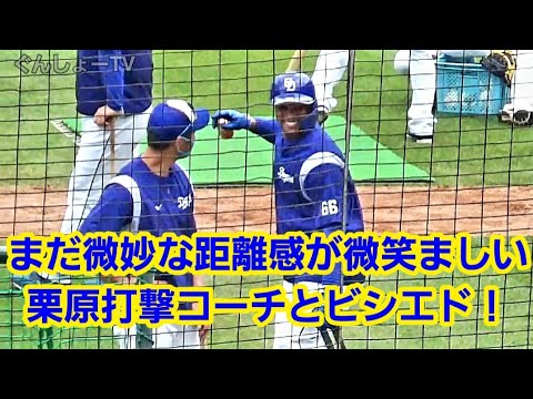 20210627 ビシエド、試合前のアレやコレや！～ 与田監督とグータッチ挨拶、栗原打撃コーチとはまだ微妙な距離感？！