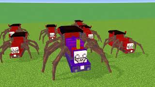 Monster School : Choo Choo Charles attacked the village! - Monster School Minecraft Animation
