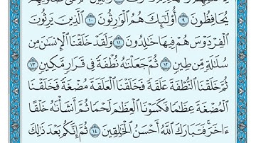 سورة المؤمنون (12-16) ماهر المعيقلي (مقرر حفظ ثاني عشر)مكتوبه🕊️✨
