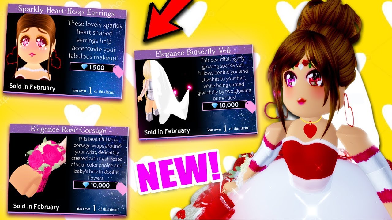 Buying All The New Valentine S Day 2020 Accessories Roblox Royale High Valentine Update Youtube - butterfly veil roblox