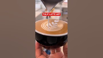 Perfect Tulip Latte Art 🌷 |Satisfying Barista Skill in 15 Seconds ☕ #Shorts #husnarasiddiqui