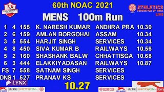 men's 100m run/ 60th NOAC 2021 / cheer4india