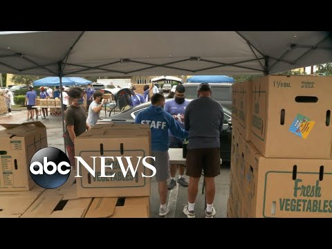 Millions of Americans line up at food banks before Thanksgiving.