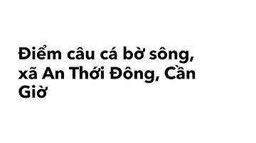 Điểm câu gần bờ xã An Thới Đông
