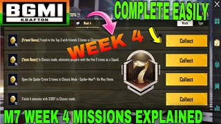 WEEK 4 MISSIONS BGMI | M7 WEEK 4 MISSIONS EXPLAINED| HOW TO COMPLETE M7 RP WEEK 4 MISSIONS IN BGMI