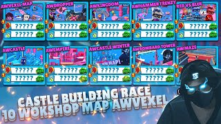 10 MAP AWVEXEL THEME CASTLE BUILDING WITH VIEWERS GIVEAWAY GEMS! & THIS ALL CODE MAP! - Stumble Guys