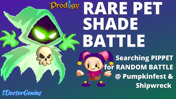Prodigy math game:"Rare Pet Green Shade" battle @ Pumpkinfest: Random battle for level up: Gr 3,V 25