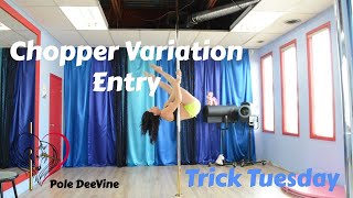 Pole Trick Tuesday Tutorial - Chopper (Invert V) Entry Variation (master pole fitness)