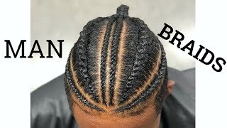 How To: Man Braids || Braids For Men || Braided Man Bun