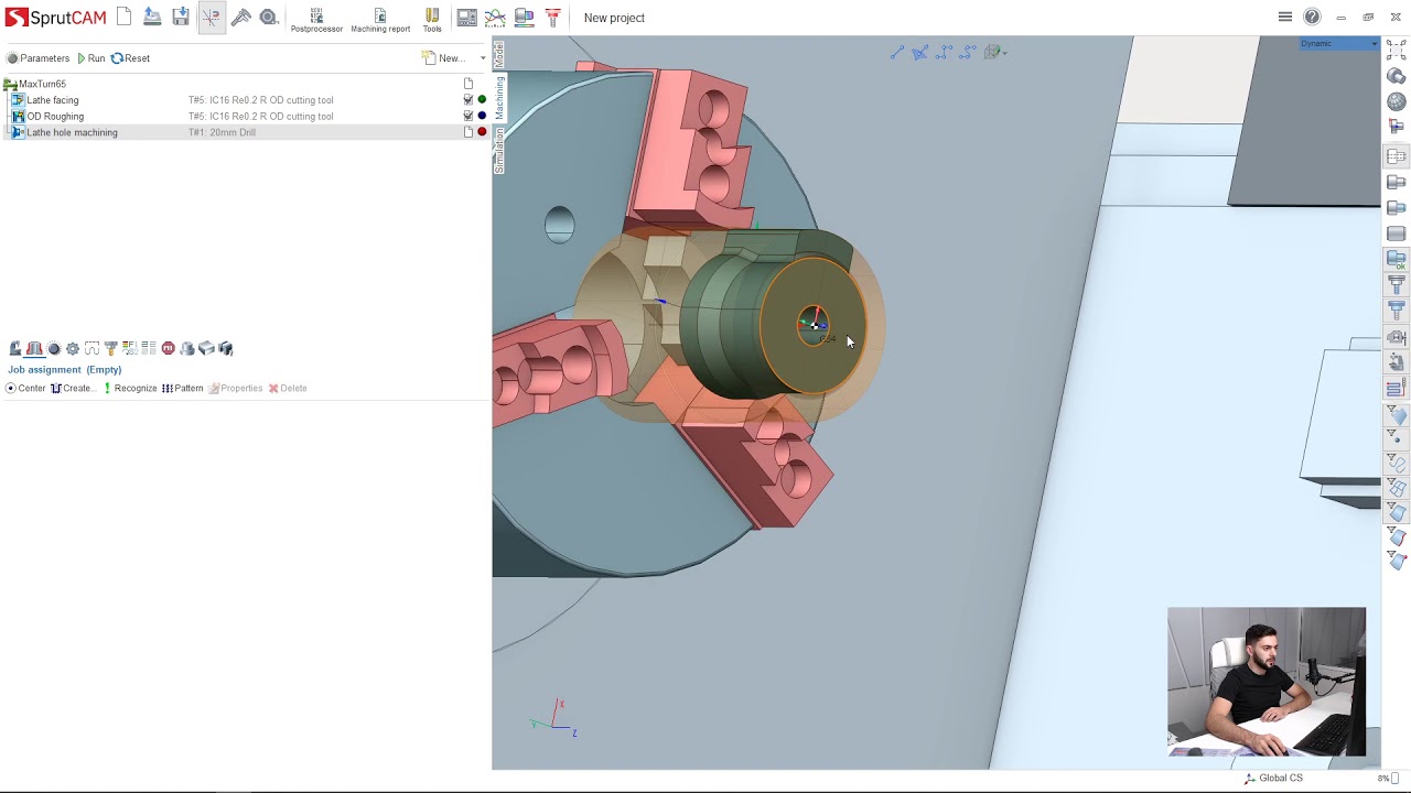 [Mill-turn tutorial SprutCAM 12] - 05 - Lathe hole machining - YouTube