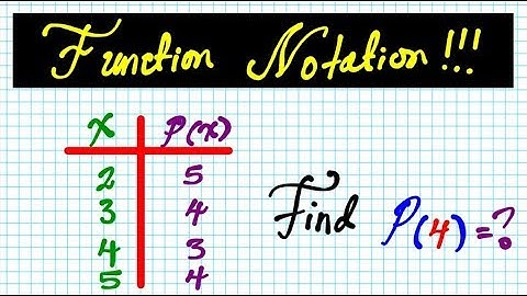 #21 How to use the function notation presented an input output table