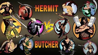 Shadow Fight 2 New Hermit and Bodyguards VS New Butcher and Bodyguards