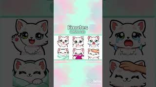 My Calico & White Cat Emotes Are Live✨ #digitalart #twitchemotes #kawaiiart #clipstudiopaint #cute