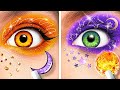 DAY VS NIGHT BATTLE 🌝Extreme Doll and Students Makeovers🌚Art &amp; School Hacks by 123GO! CHALLENGE