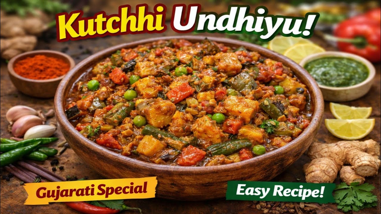 Kutchhi Undhiyu Recipe | Authentic Gujarati Winter Special | Easy Mixed Vegetable Curry